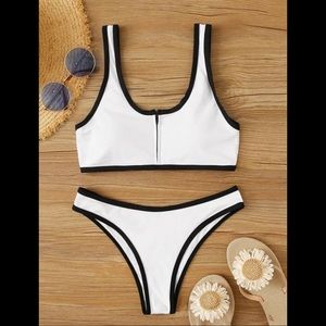 White and black bikini
